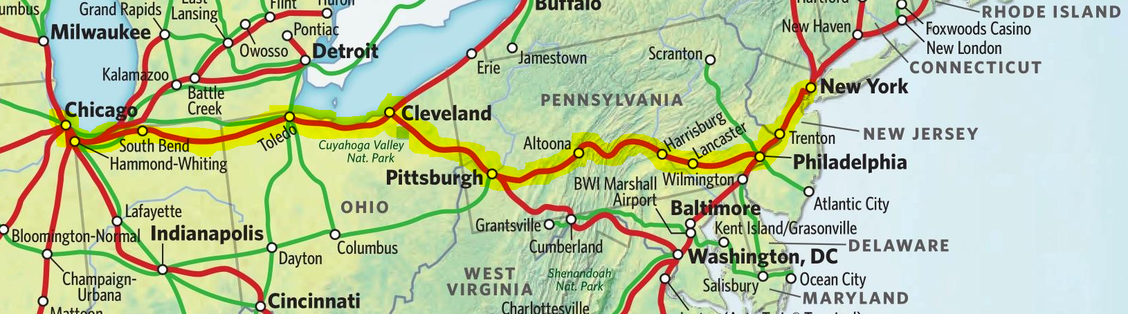 Mapa Amtrak